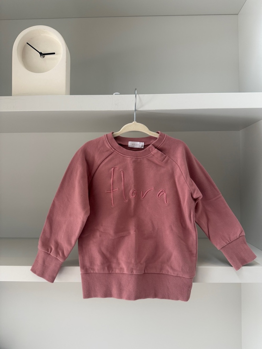 Jamie Kay Dusty Rose 'Flora' Embroidered Sweatshirt